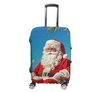 RLDOBOFE Santa Claus At Beach Travel Luggage Cover Anti Scratch Suitcase Protector Washable Elastic Baggage Cover, white, L, Stylish