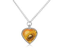 RLDOBOFE Scarab Sunflower Cremation Jewelry for Ashes Heart Urn Necklaces Personalized Memorial Necklace Dog Cat Keepsake Pendant Custom Small Locket Ash Holder for Women Men