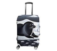RLDOBOFE Seals on Ice Baggage Cover for Travel, Washable Suitcase Covers for Home, Dustproof Luggage Protector Skins with Zippers, Protector Anti Scratch, Luggage Covers, white, Small, Luggage Case