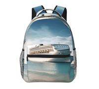 RLDOBOFE Seaside Cruise Ship Cute Backpack Waterproof Lightweight Casual Backpack One Size Daypack Travel Laptop Bag For Men Women