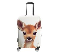 RLDOBOFE Sika Deer Travel Luggage Cover Anti Scratch Suitcase Protector Washable Elastic Baggage Cover, white, Small, Stylish