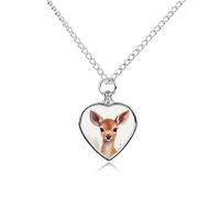 RLDOBOFE Sika Deer Urn Necklace Heart Cremation Jewelry for Ashes Memorial Keepsake Jewelry with Funnel Filler Urn Locket for Women Men to Hold Ashes of Pet Loved Ones