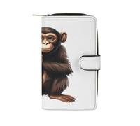 RLDOBOFE Sitting Monkey PU Leather Long Wallet Travel Wallets