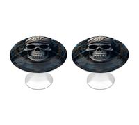 RLDOBOFE Skeleton Pirate Drawer Handles for Kitchen, Round 2 Pack Dresser Pulls for Bedroom, Stainless Steel Cabinet Pulls for Restaurant, Personalized Drawer Knobs for Cupboard