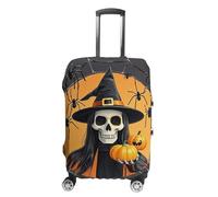 RLDOBOFE Skeleton Spider Web Travel Luggage Cover Anti Scratch Suitcase Protector Washable Elastic Baggage Cover, white, M, Stylish