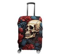 RLDOBOFE Skull Image Poster Baggage Cover for Travel, Washable Suitcase Covers for Home, Dustproof Luggage Protector Skins with Zippers, Protector Anti Scratch, Luggage Covers, white, M, Luggage Case