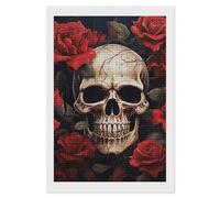 RLDOBOFE Skull Rose-Red Diamond Painting Kit for Adults Square 5D Diamond Art Kits for Beginners DIY Full Drill Diamonds Dots Painting Gem Arts Crafts Home Wall Decor Gift 8"x12"