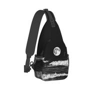 RLDOBOFE Sling Bag for Women Men Crossbody Shoulder Bag Black and White Ocean Waves Chest Bag Small Sling Backpack Daypack Fanny Packs