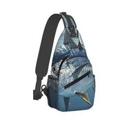 RLDOBOFE Sling Bag for Women Men Crossbody Shoulder Bag Bluefin Tuna Thunnus Chest Bag Small Sling Backpack Daypack Fanny Packs