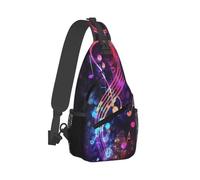 RLDOBOFE Sling Bag for Women Men Crossbody Shoulder Bag Colorful Galaxy Music Note Chest Bag Small Sling Backpack Daypack Fanny Packs