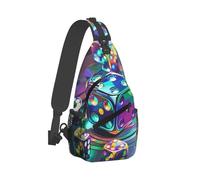 RLDOBOFE Sling Bag for Women Men Crossbody Shoulder Bag Dice Graphics Chest Bag Small Sling Backpack Daypack Fanny Packs