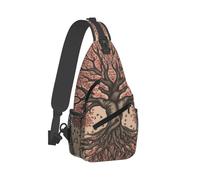 RLDOBOFE Sling Bag for Women Men Crossbody Shoulder Bag Hand Drawn Tree Chest Bag Small Sling Backpack Daypack Fanny Packs