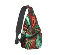 RLDOBOFE Sling Bag for Women Men Crossbody Shoulder Bag Psychedelic Swirl Pattern Chest Bag Small Sling Backpack Daypack Fanny Packs