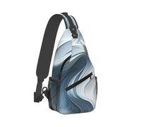 RLDOBOFE Sling Bag for Women Men Crossbody Shoulder Bag Wave Motion Image Chest Bag Small Sling Backpack Daypack Fanny Packs