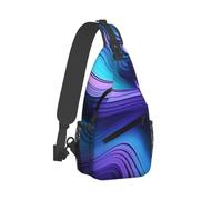 RLDOBOFE Sling Bag for Women Men Crossbody Shoulder Bag Wavy Purple Chest Bag Small Sling Backpack Daypack Fanny Packs