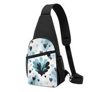 RLDOBOFE Sling bag for Women Men Trendy Sling Bakpack Casual Chest Bag Leopard and Sunflower Fanny Pack for Travel Hiking, Heart Pattern, One Size