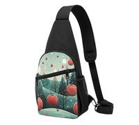 RLDOBOFE Sling bag for Women Men Trendy Sling Bakpack Casual Chest Bag Leopard and Sunflower Fanny Pack for Travel Hiking, Hawthorn And Tree, One Size