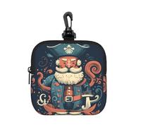 RLDOBOFE Small Neoprene Pouch, Mini Portable Makeup Bag With Carabiner Keychain Waterproof Travel Coin Purse Storage Bag Pirate Characters Clutch Cosmetic Organizer For Women