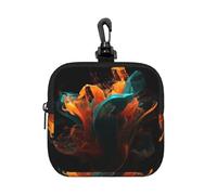 RLDOBOFE Small Neoprene Pouch, Mini Portable Makeup Bag With Carabiner Keychain Waterproof Travel Coin Purse Storage Bag Color Design Creation Clutch Cosmetic Organizer For Women