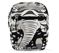 RLDOBOFE Small Sling Bag for Women Men Fanny Pack with Adjustable Strap | Black And White Elephant Crossbody Bag Water Resistant Crossbody Backpack Zipper Shoulder Sling Bag for Daily use