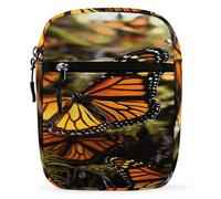 RLDOBOFE Small Sling Bag for Women Men Fanny Pack with Adjustable Strap | Heaps of Orange Monarch Butterflies Crossbody Bag Water Resistant Crossbody Backpack Zipper Shoulder Sling Bag for Daily use
