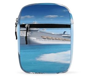 RLDOBOFE Small Sling Bag for Women Men Fanny Pack with Adjustable Strap | Seaside Cruise Ship Crossbody Bag Water Resistant Crossbody Backpack Zipper Shoulder Sling Bag for Daily use