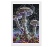 RLDOBOFE Smoke Mushrooms Diamond Painting Kit for Adults Round 5d Diamond Art Kits for Beginners DIY Full Drill Diamonds Dots Painting Gem Arts Crafts Home Wall Decor Gift 8"x12"