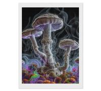 RLDOBOFE Smoke Mushrooms Diamond Painting Kit for Adults Square 5D Diamond Art Kits for Beginners DIY Full Drill Diamonds Dots Painting Gem Arts Crafts Home Wall Decor Gift 12"x16"