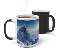 RLDOBOFE Snow Mountain Ceramic Color Changing Mug Heat Transforming Activated Mug 11 Oz Heat Changing Sensitive Tea Cup Magic Novelty Coffee Cup Drinkware Home Kitchen Gift