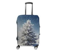RLDOBOFE Snow Pine Tree Christmas Baggage Cover for Travel, Washable Suitcase Covers for Home, Dustproof Luggage Protector Skins with Zippers, Protector Anti Scratch, Luggage Covers, white, M, Luggage