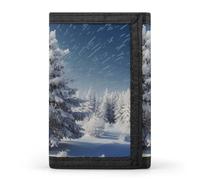 RLDOBOFE Snow Pine Tree Christmas Wallet for Men, Extra Capacity Trifold Wallet for Women, Foldable Money Clip with ID Window for Pocket, Credit Card Holder, Personalized Wallets for Travel