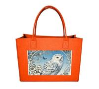RLDOBOFE Snowy Owl Cornus Felt Tote Bag Reusable Kitchen Grocery Bag Versatile Large Capacity Commuter Handbags, Fruit Orange, One Size