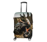 RLDOBOFE Sport Motorcycle Baggage Cover for Travel, Washable Suitcase Covers for Home, Dustproof Luggage Protector Skins with Zippers, Protector Anti Scratch, Luggage Covers, white, M, Luggage Case