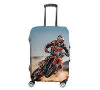 RLDOBOFE Sports Motorcycle Baggage Cover for Travel, Washable Suitcase Covers for Home, Dustproof Luggage Protector Skins with Zippers, Protector Anti Scratch, Luggage Covers, white, XL, Luggage Case