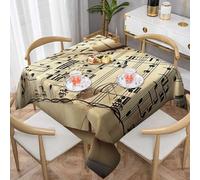 RLDOBOFE Square Table Cloth Sheet Music Tablecloth Waterproof Stain Resistant Tablecloth 60"x60" Washable Table Cover Farmhouse Decorative Table Cover for Dining Table Picnic Party Wedding