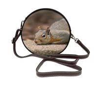 RLDOBOFE Squirrel Just Laying Shoulder Bag for Women PU Leather Purses Retro Clutch Handbags with Zipper & Removable Strap for Daily Use, Phone Wallet, Trendy Ladies Crossbody Bag