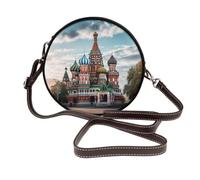 RLDOBOFE St Basil Cathedral Red Square in Moscow Shoulder Bag for Women PU Leather Purses Retro Clutch Handbags with Zipper & Removable Strap for Daily Use, Phone Wallet, Trendy Ladies Crossbody Bag