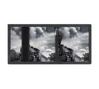 RLDOBOFE Steam Train Clouds Trifold Wallet Minimalist Mens Wallet with Key Hook 8 Card Slots Modern Stylish Polyester Security Wallets Fashion Slim Credit Card Holder Id Window