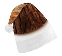 RLDOBOFE Stump of Oak Tree Christmas Hat Classic Santa Claus Hat with Plush Trim for New Year Xmas Party Supply