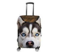 RLDOBOFE Stupid Husky Dog Travel Luggage Cover Anti Scratch Suitcase Protector Washable Elastic Baggage Cover, white, L, Stylish