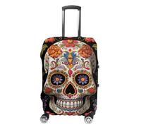 RLDOBOFE Sugar Skulls Baggage Cover for Travel, Washable Suitcase Covers for Home, Dustproof Luggage Protector Skins with Zippers, Protector Anti Scratch, Luggage Covers, white, Small, Luggage Case