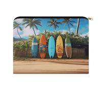 RLDOBOFE Surf's Up Surfboard Makeup Bag Equipped with Sturdy Zipper Makeup Pouch Polyester Fabric,Storage Bag for Travel Toiletries Cosmetics Cables Pens Office Supplies