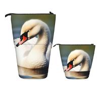 RLDOBOFE Telescopic Pencil Case Standing Pencil bag Devil Satan Stationery Case Telescopic Pen Holder Pop up Pencil Holder for Office work Holiday gift 7 Ã- 5.7 in, Cute Little Swan, One Size