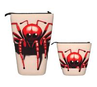 RLDOBOFE Telescopic Pencil Case Standing Pencil bag Devil Satan Stationery Case Telescopic Pen Holder Pop up Pencil Holder for Office work Holiday gift 7 Ã- 5.7 in, Cute Little Red Spider, One Size