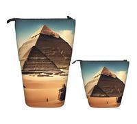 RLDOBOFE Telescopic Pencil Case Standing Pencil bag Feather flower Stationery Case Telescopic Pen Holder Pop up Pencil Holder for Office work Holiday gift 7 Ã- 5.7 in, Pyramids Of Khufu, One Size