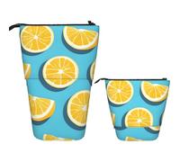 RLDOBOFE Telescopic Pencil Case Standing Pencil bag Lemon wedges Stationery Case Telescopic Pen Holder Pop up Pencil Holder for Office work Holiday gift 7 Ã- 5.7 in, Lemon Wedges, One Size