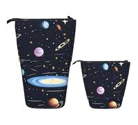 RLDOBOFE Telescopic Pencil Case Standing Pencil bag Waterfall View Stationery Case Telescopic Pen Holder Pop up Pencil Holder for Office work Holiday gift 7 Ã- 5.7 in, The Solar Family, One Size