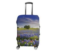 RLDOBOFE Texas Bluebonnets Scenery Baggage Cover for Travel, Washable Suitcase Covers for Home, Dustproof Luggage Protector Skins with Zippers, Protector Anti Scratch, Luggage Covers, white, M