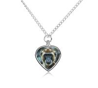 RLDOBOFE The Silent Monkey Urn Necklace Heart Cremation Jewelry for Ashes Memorial Keepsake Jewelry with Funnel Filler Urn Locket for Women Men to Hold Ashes of Pet Loved Ones