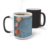 RLDOBOFE Things on The Ground Ceramic Color Changing Mug Heat Transforming Activated Mug 11 Oz Heat Changing Sensitive Tea Cup Magic Novelty Coffee Cup Drinkware Home Kitchen Gift